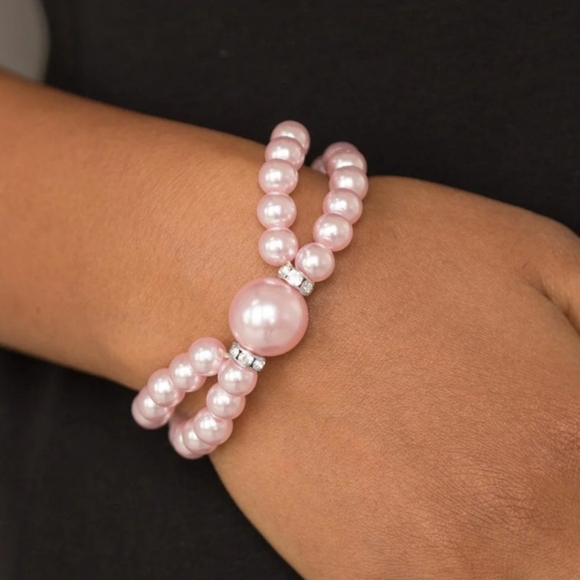 paparazzi Jewelry - Romantic Redux Beaded Pink Pearl Bracelet By Paparazzi